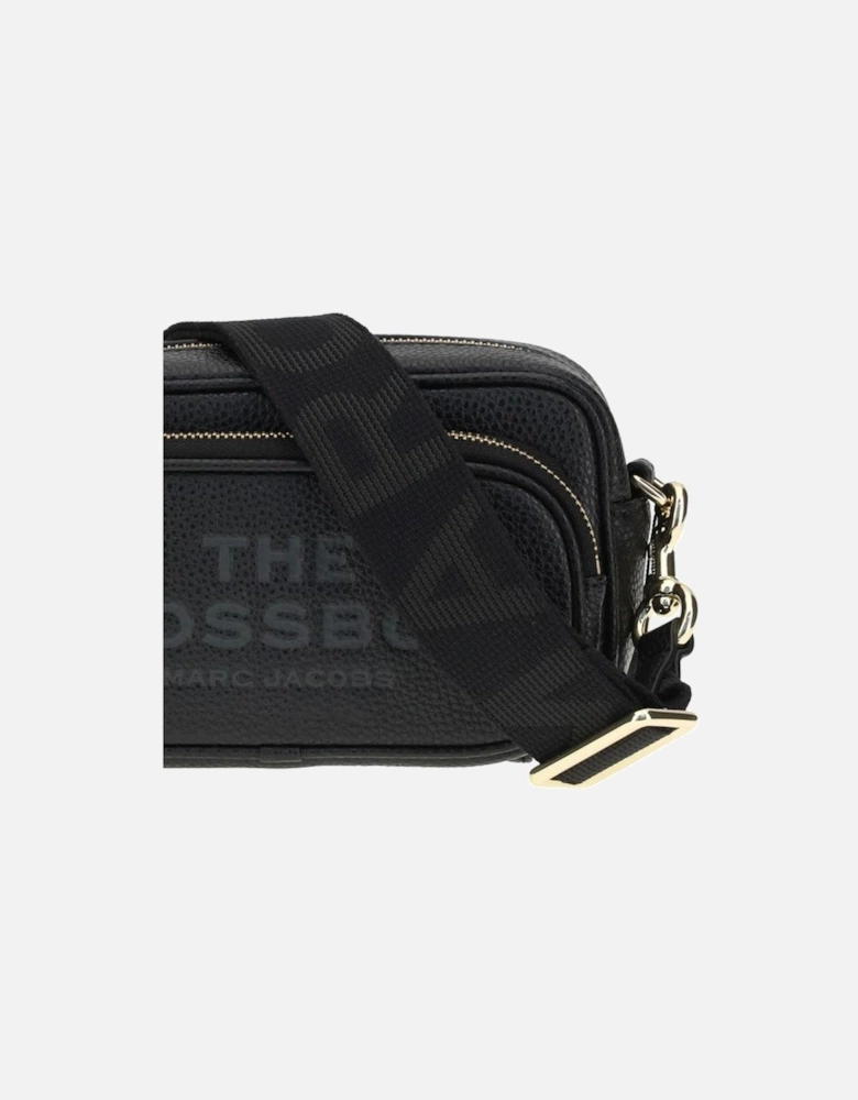 Leather Shoulder Bag with Adjustable Strap Women - Black