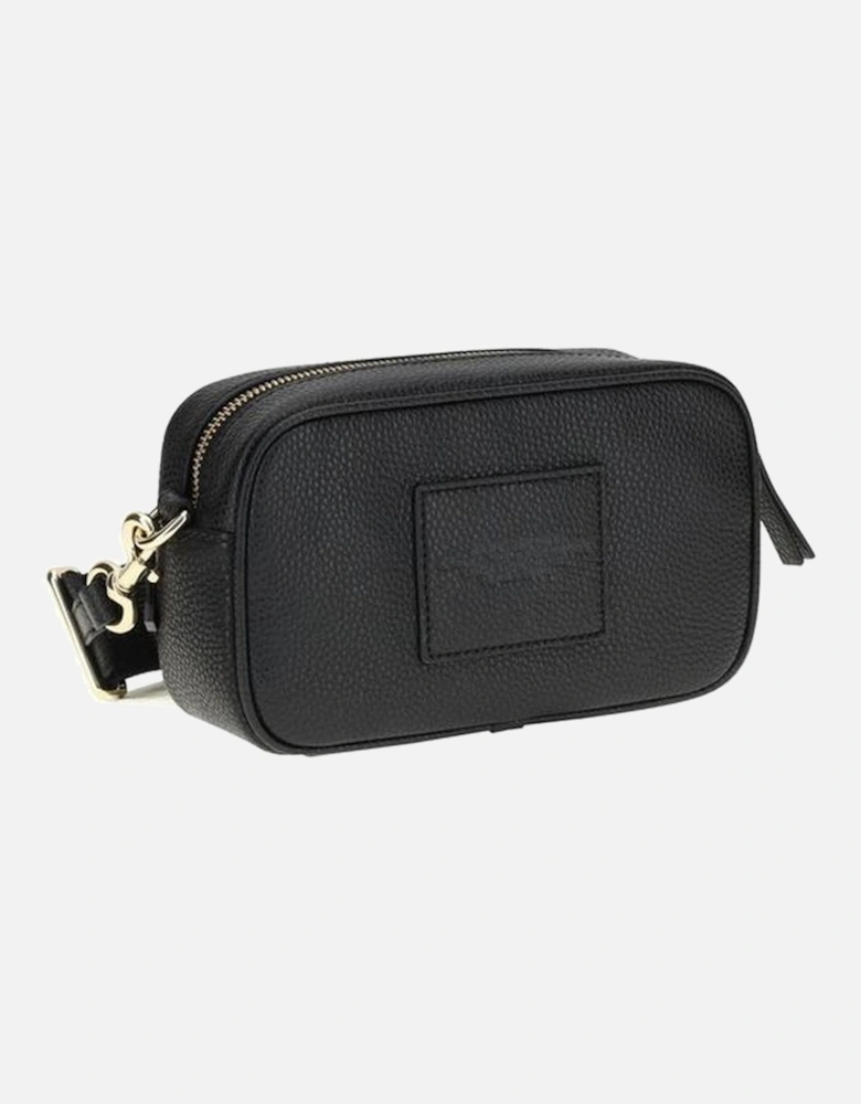 Leather Shoulder Bag with Adjustable Strap Women - Black