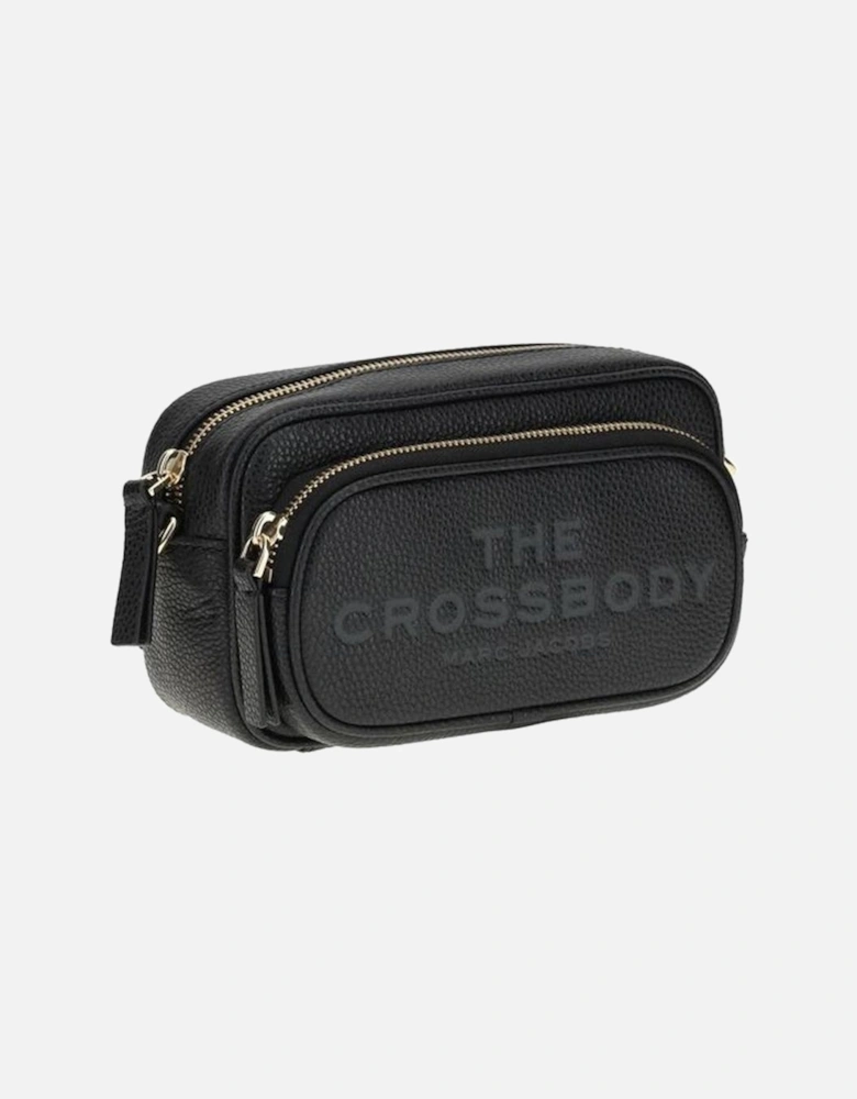 Leather Shoulder Bag with Adjustable Strap Women - Black