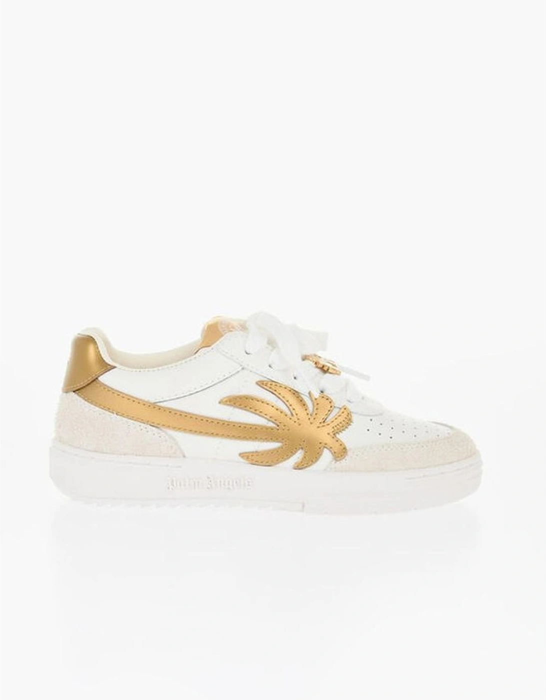 Lace-Up Leather and Suede Sneakers Women - White