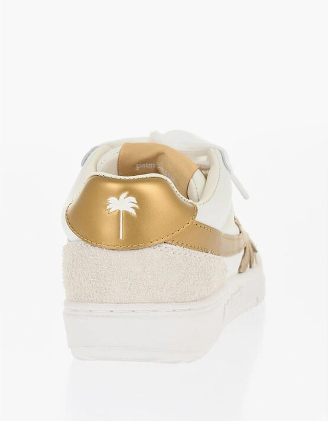 Lace-Up Leather and Suede Sneakers Women - White