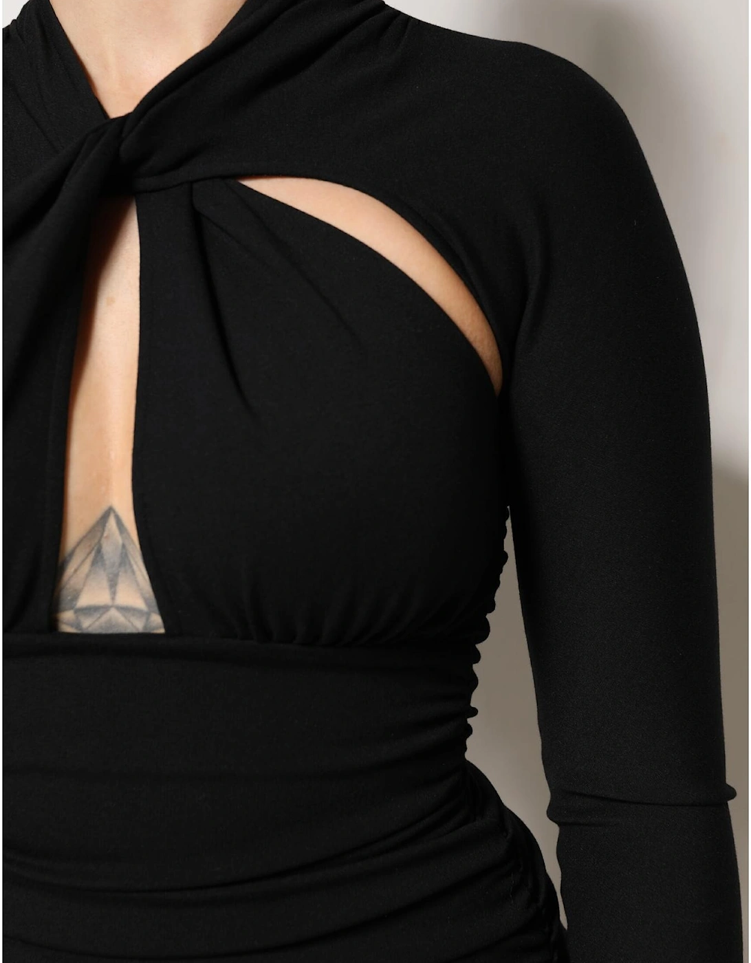 Sheath Midi Dress with Zipper Closure Women - Black Dresses