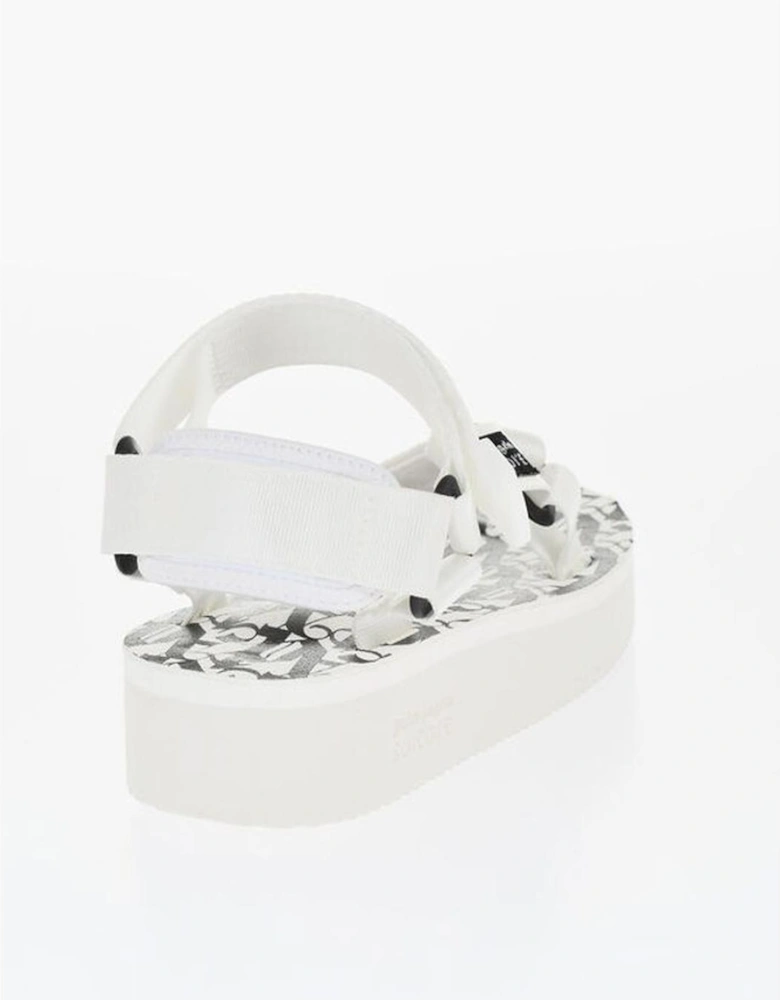 Rubber Sole Ankle Buckle Sandals Women - White