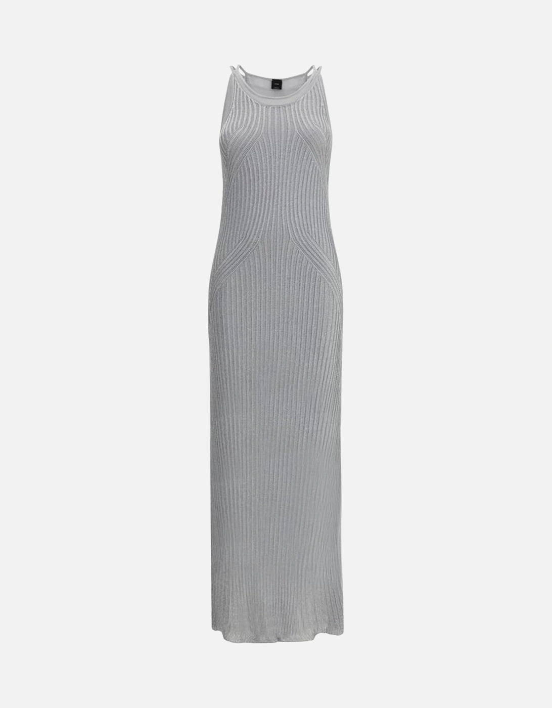 Metallic Knit Long Dress with Thin Straps Women - Orange Dresses, 4 of 3
