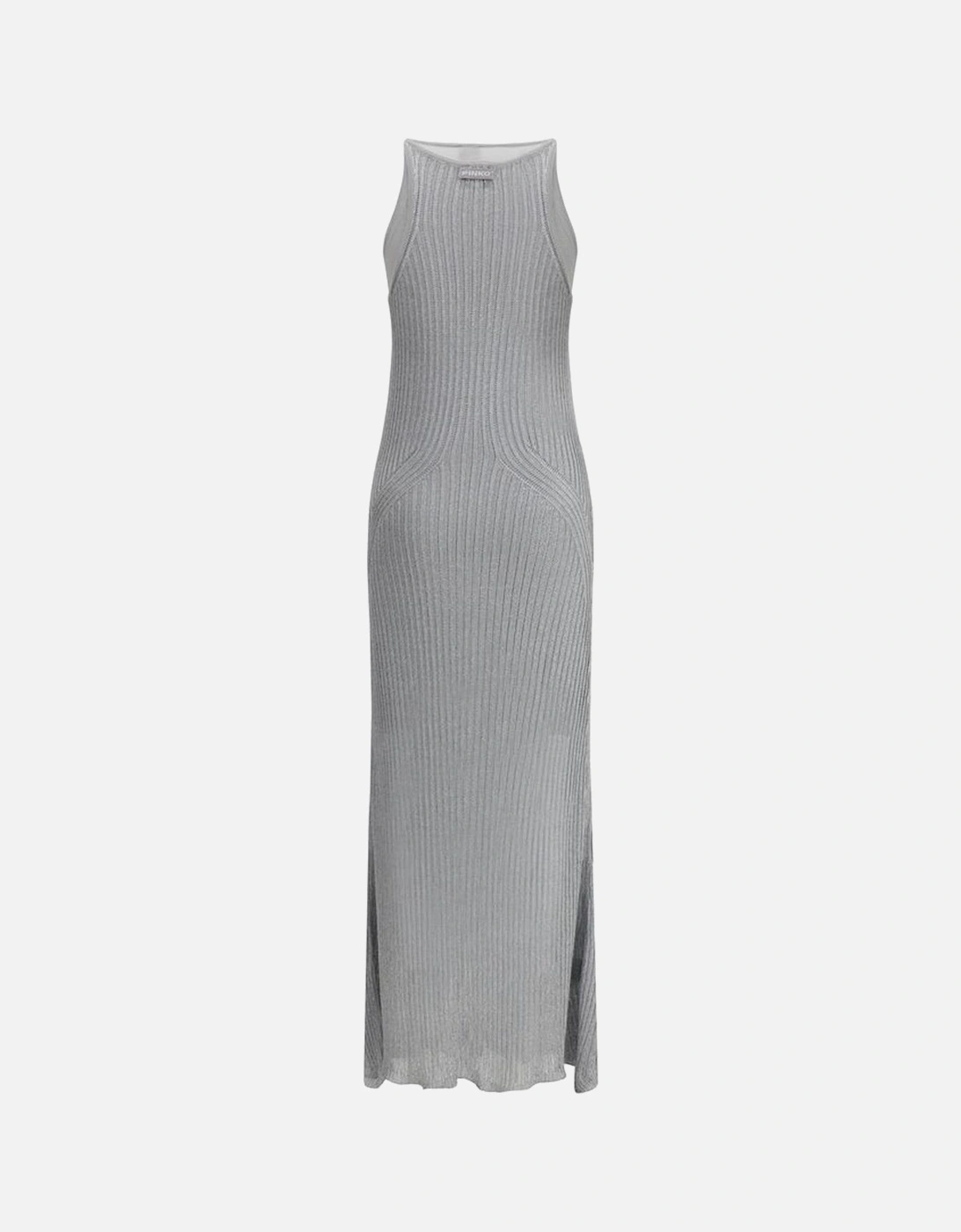 Metallic Knit Long Dress with Thin Straps Women - Orange Dresses