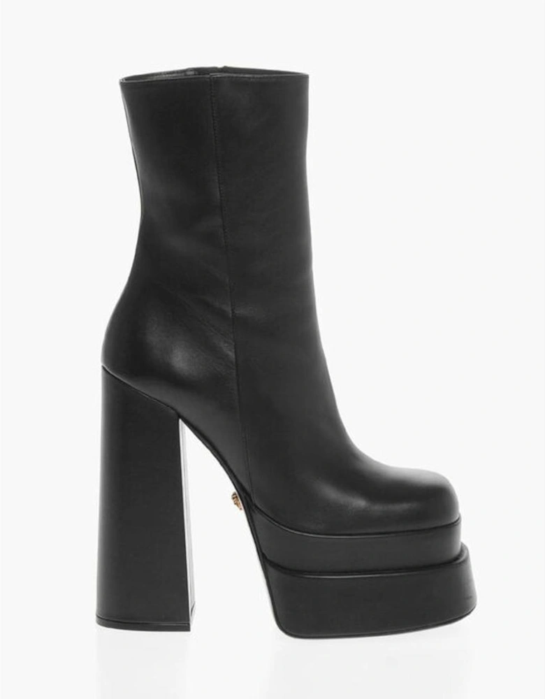 Leather Platform Heel Boots Women - Black