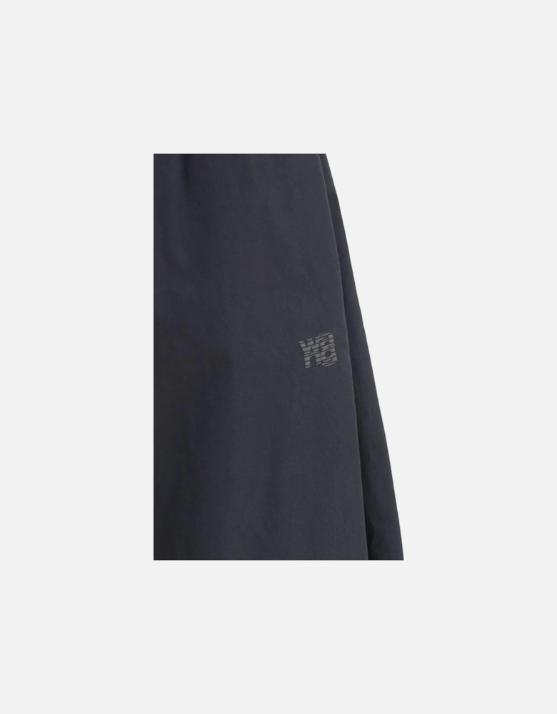 Tapered Pants with Embossed Finish and Logo Print Women - Black Jeans