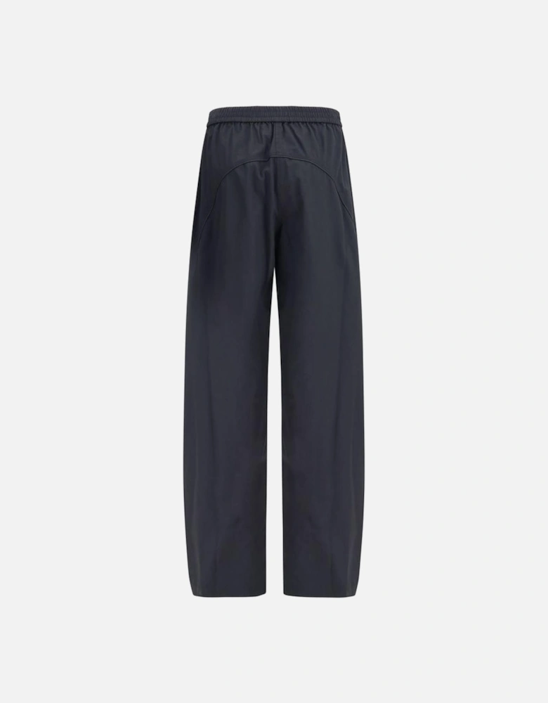 Tapered Pants with Embossed Finish and Logo Print Women - Black Jeans
