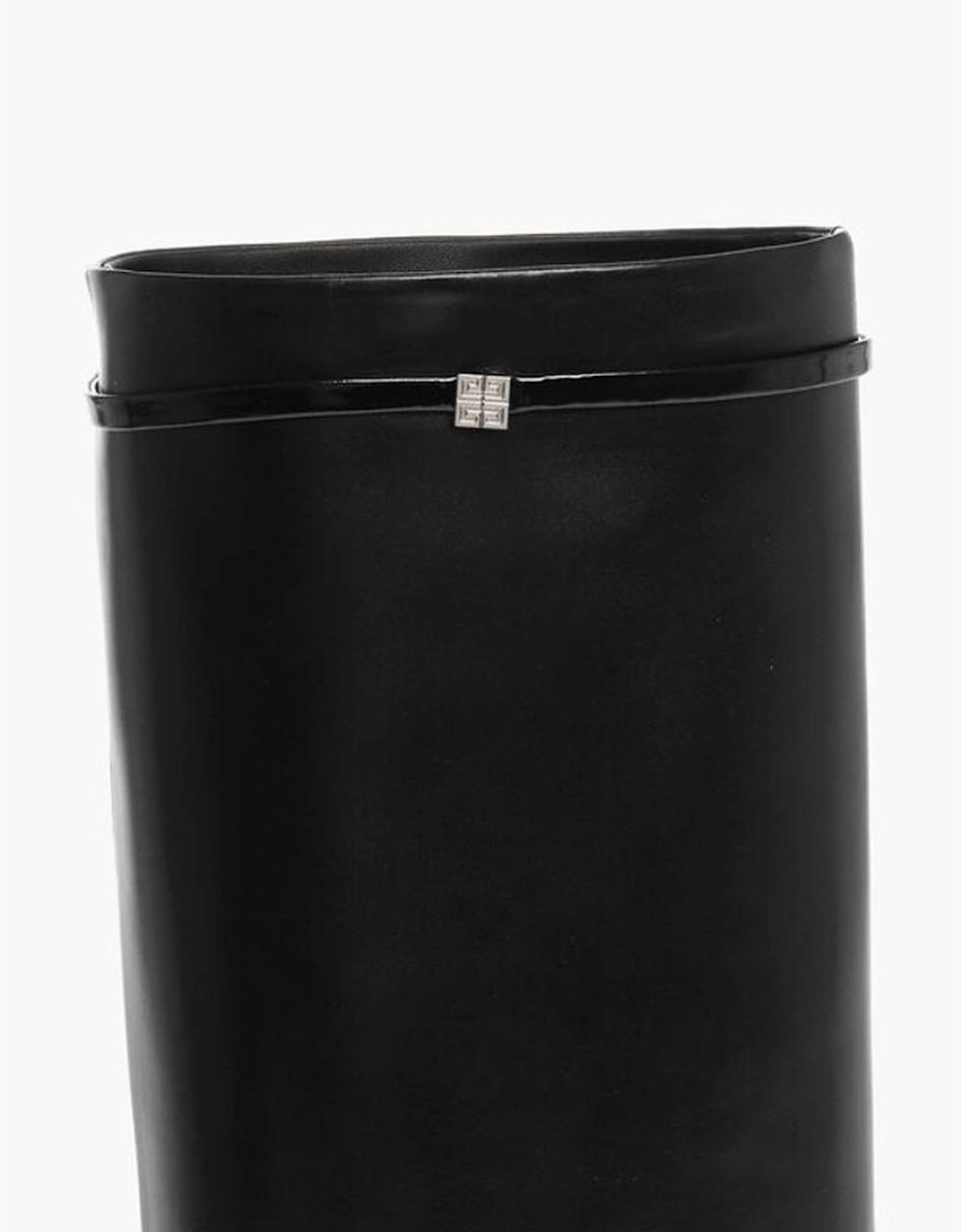 Pull-On Leather Sole Heeled Shoes Women - Black Boots