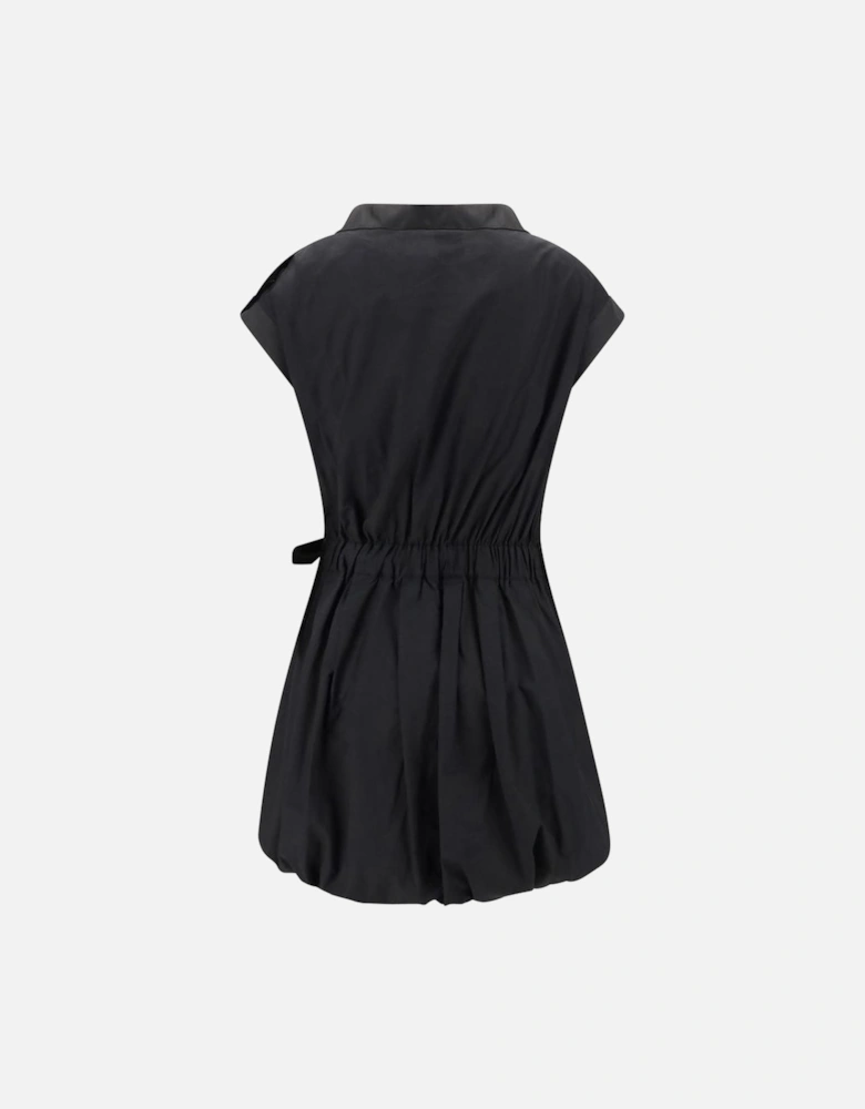 Elliot Short Dress with Decorative Button and Elasticated Waistband