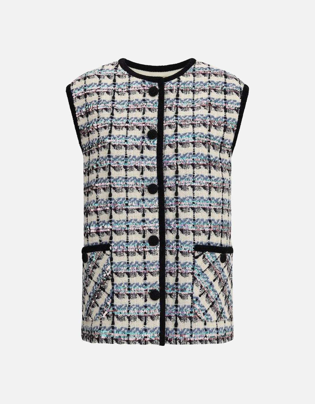 Tweed Vest with Sequined Detailing Women - Multicolor Suits, 4 of 3