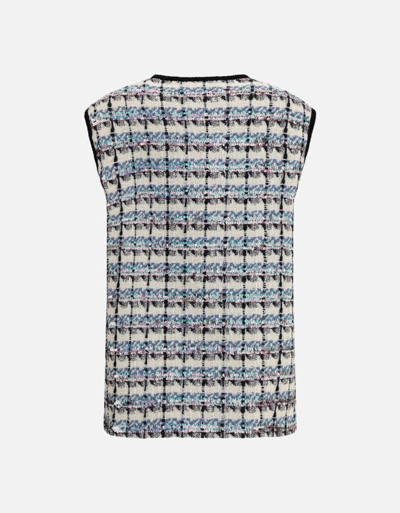 Tweed Vest with Sequined Detailing Women - Multicolor Suits
