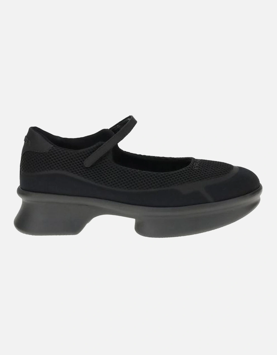 Mesh Ballerinas with Velcro Strap and Embossed Logo Women - Black Flat, 5 of 4