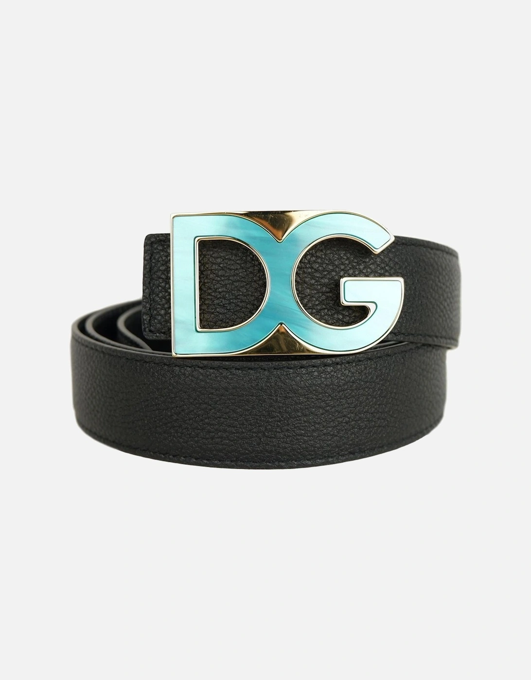 Hammered Calfskin Belt with Golden Logo Buckle Women - Black, 4 of 3