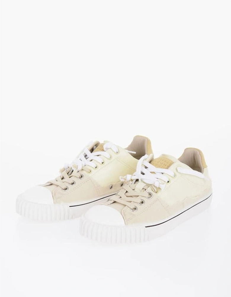 Lace-Up Leather Sneakers with Rubber Sole Women - Yellow