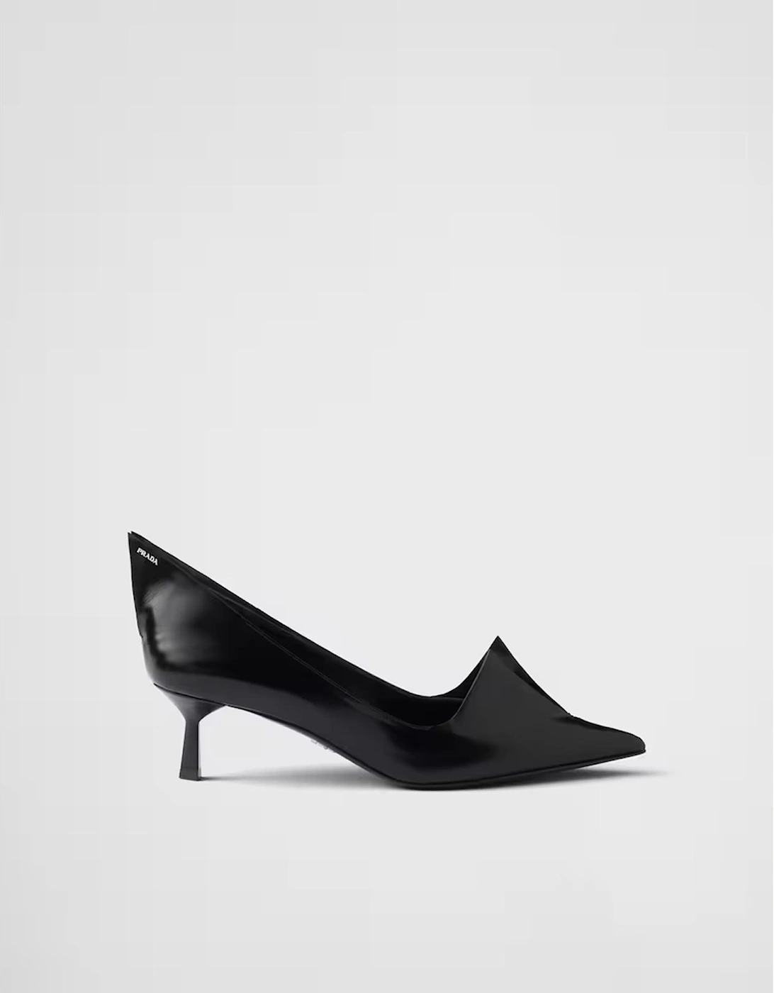 Brushed Leather Pumps with Varnished Heel Women - Black, 7 of 6