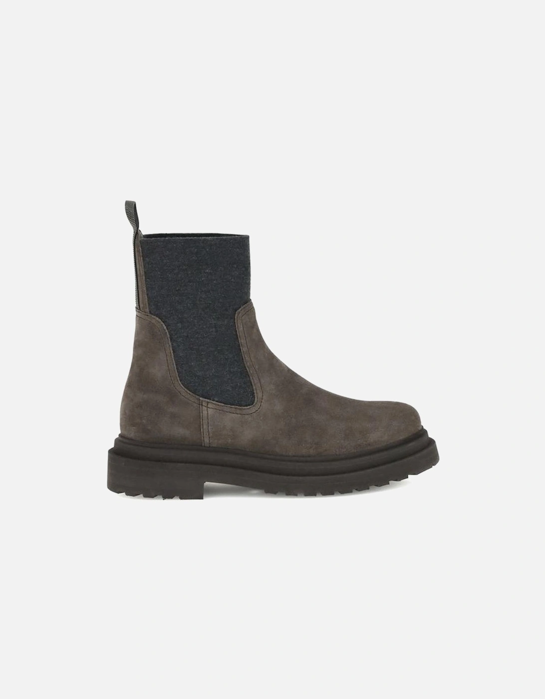 Suede Ankle Boots with Elastic Detail Women - Brown, 4 of 3