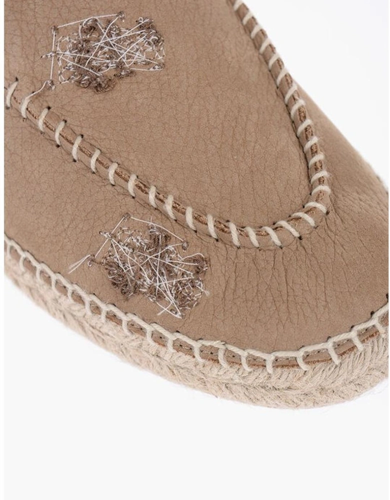 Hand-Finished Slip-On Rubber Sole Shoes Women - Beige Sandals