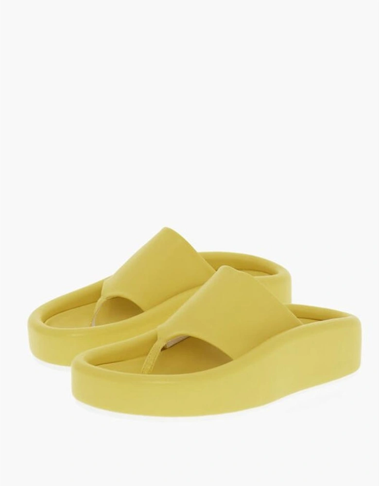 Eco-leather Rubber Sole Sneakers Women - Yellow Sandals