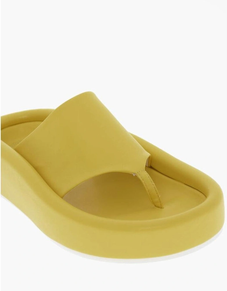 Eco-leather Rubber Sole Sneakers Women - Yellow Sandals