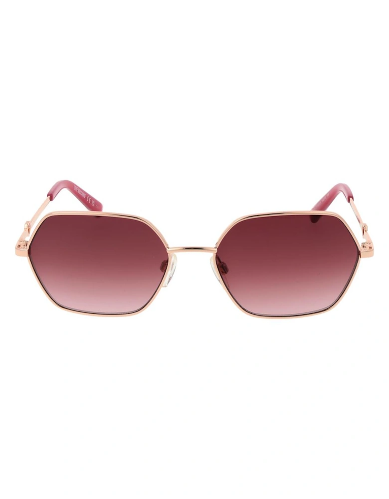 Square Metal Frame Gradient Sunglasses Women - Rose Gold