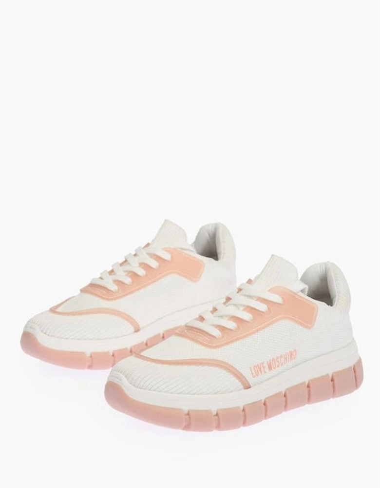Lace-Up Sneakers with Rubber Sole and Logo Women - White