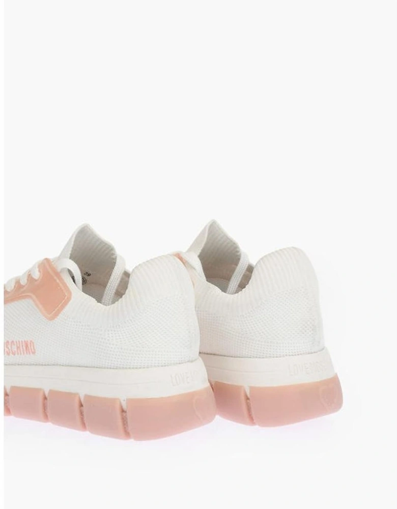 Lace-Up Sneakers with Rubber Sole and Logo Women - White