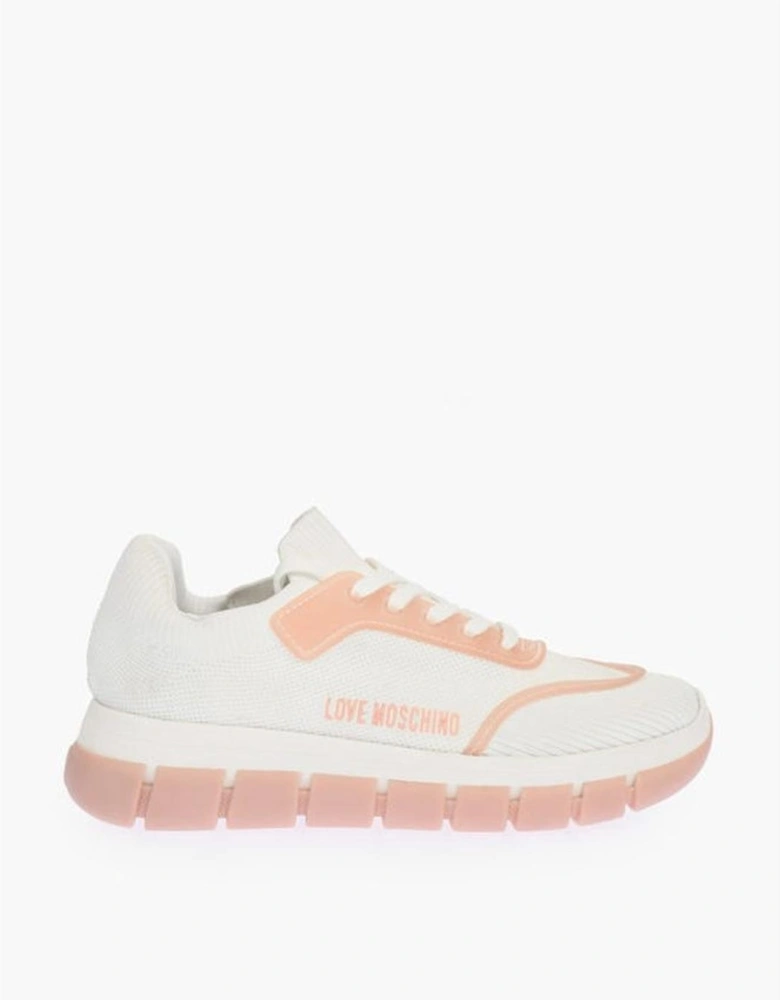 Lace-Up Sneakers with Rubber Sole and Logo Women - White
