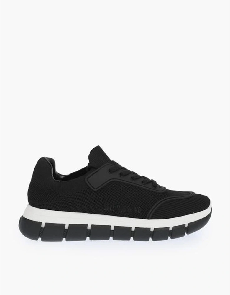 Lace-Up Sneakers with Rubber Sole Women - Black