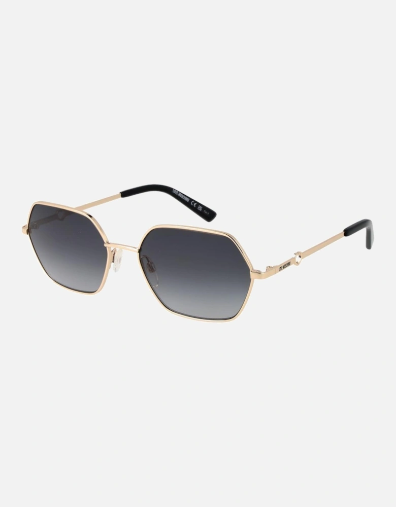Gold Metal Square Gradient Sunglasses Women