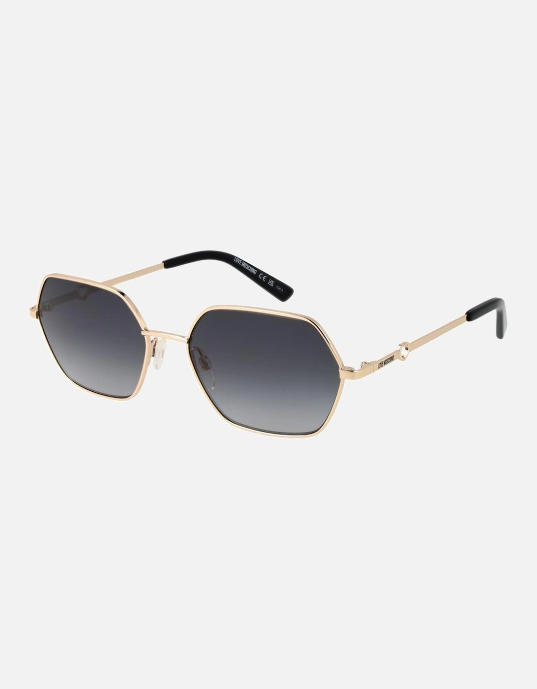 Gold Metal Square Gradient Sunglasses Women, 4 of 3