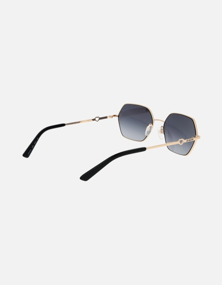 Gold Metal Square Gradient Sunglasses Women