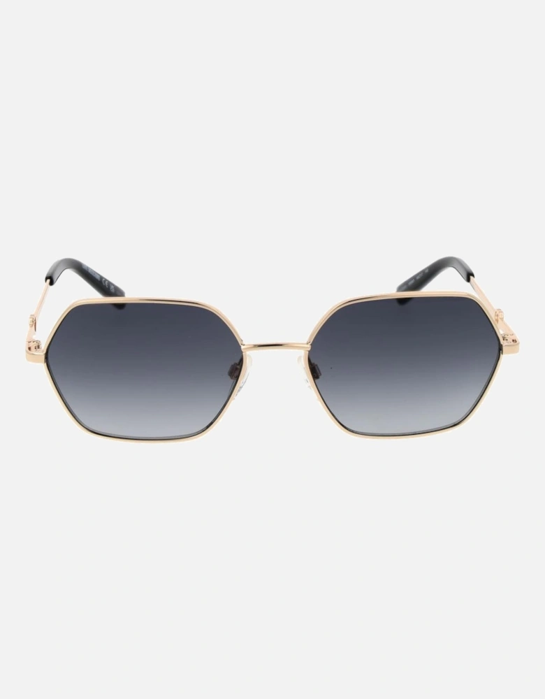 Gold Metal Square Gradient Sunglasses Women