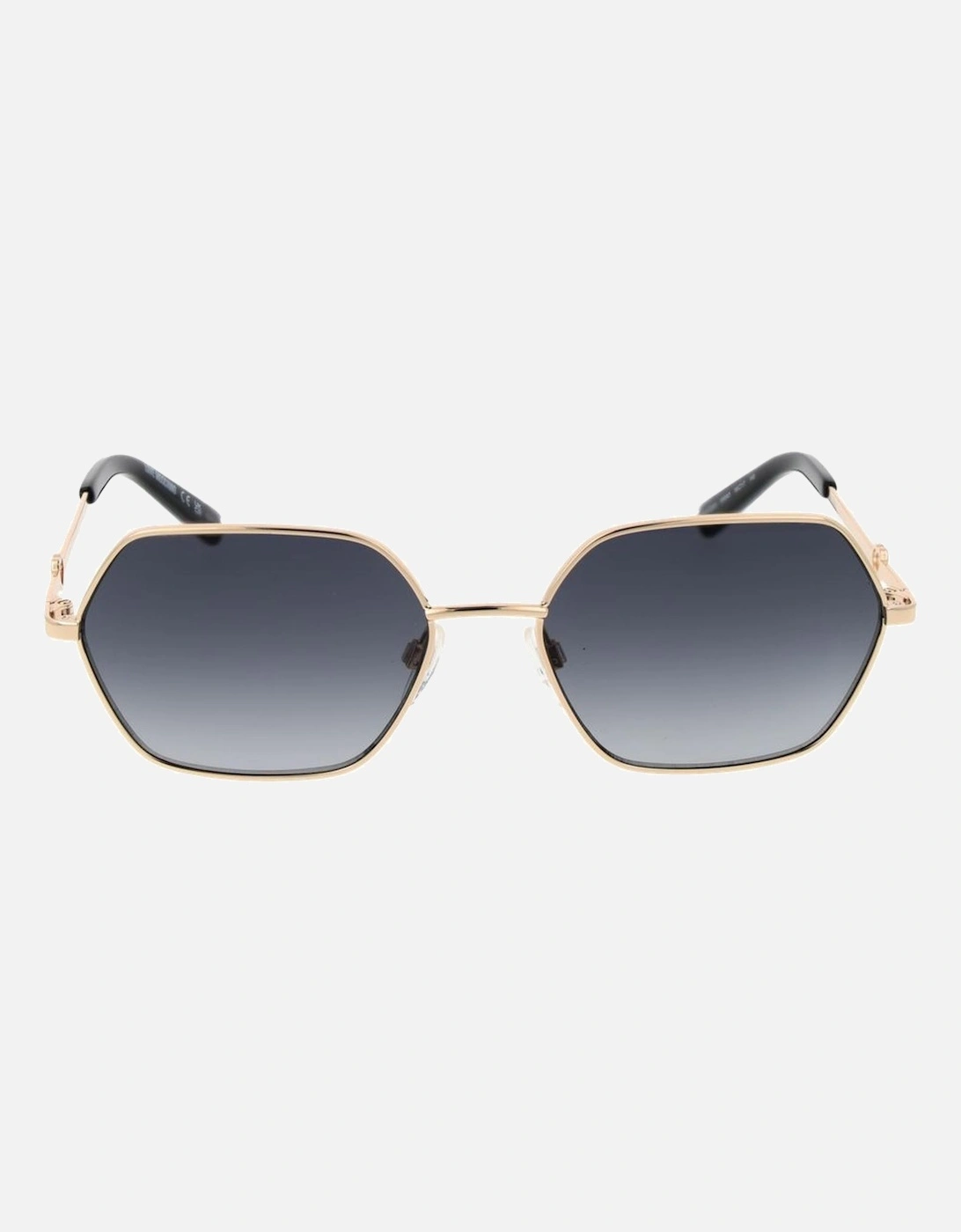 Gold Metal Square Gradient Sunglasses Women