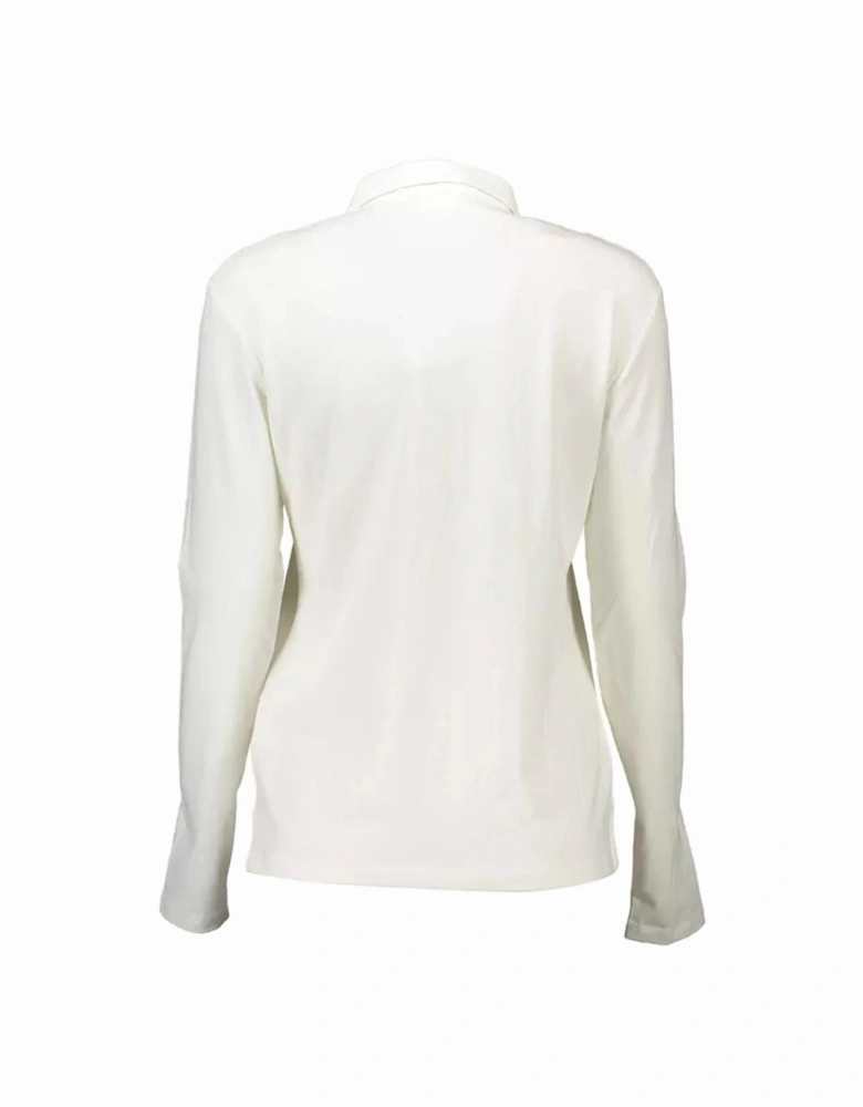 Logo Embroidered Long-sleeved Polo Shirt with Button Detail Women -