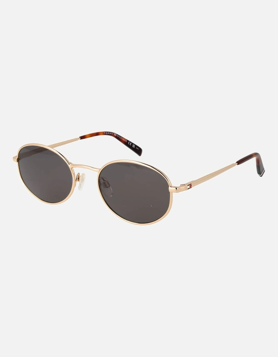Oval Full-Rim Metal Frame Sunglasses Unisex - Gold, 4 of 3