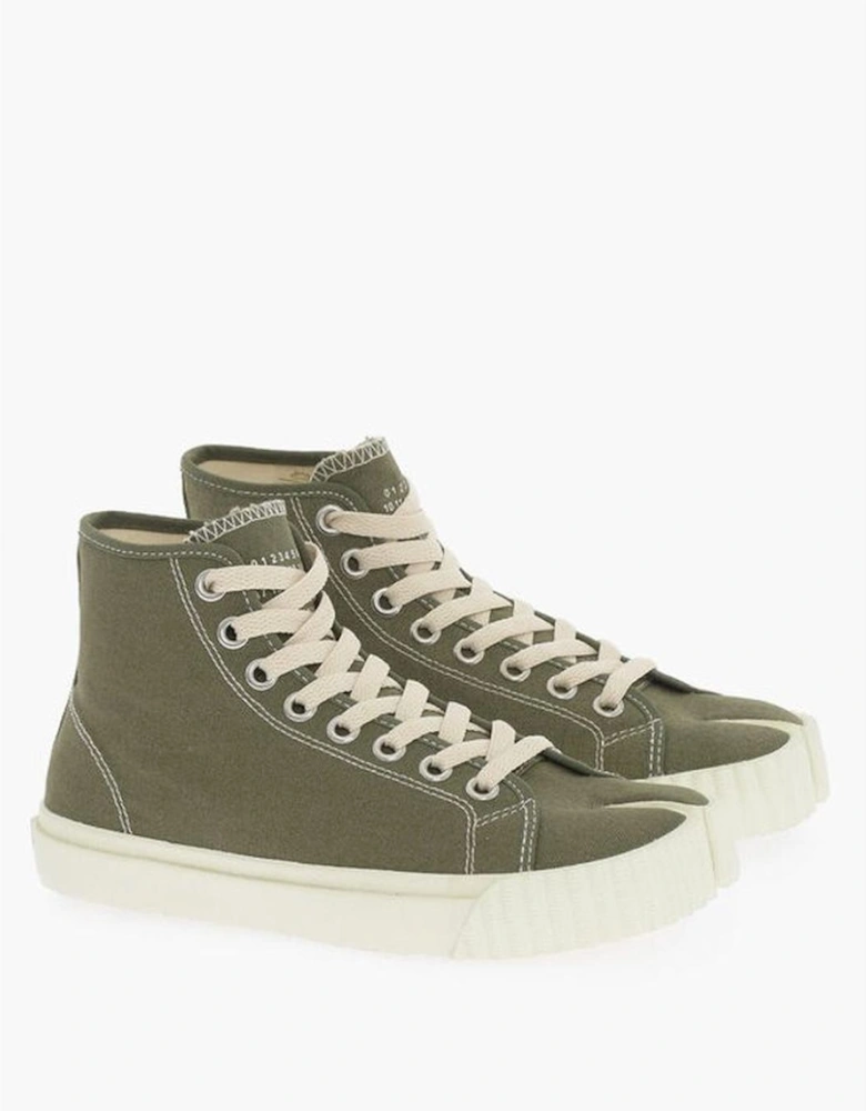 Lace-Up Canvas Sneakers with Rubber Sole Women - Green