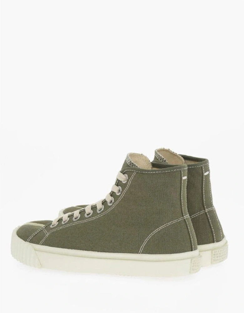 Lace-Up Canvas Sneakers with Rubber Sole Women - Green