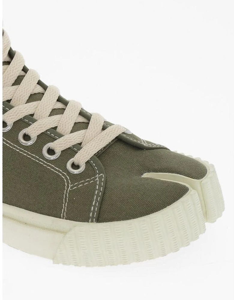 Lace-Up Canvas Sneakers with Rubber Sole Women - Green