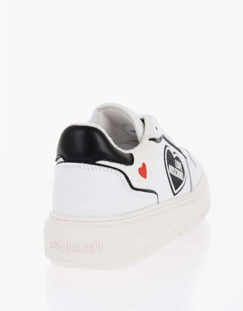 Leather & Canvas Lace-Up Sneakers with Rubber Sole Women - Black And