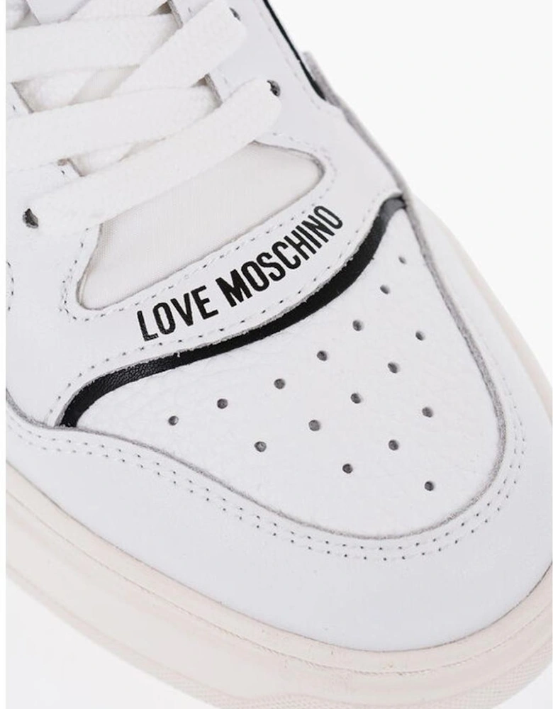 Leather & Canvas Lace-Up Sneakers with Rubber Sole Women - Black And