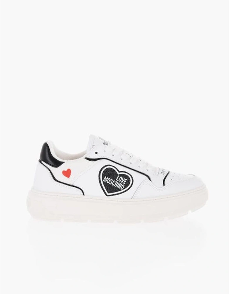 Leather & Canvas Lace-Up Sneakers with Rubber Sole Women - Black And