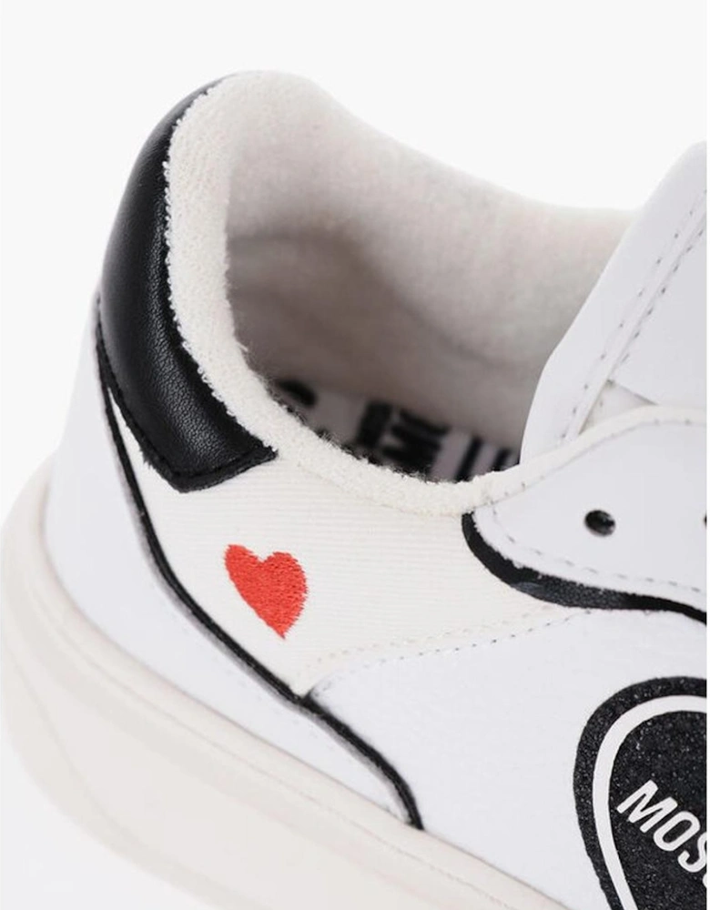 Leather & Canvas Lace-Up Sneakers with Rubber Sole Women - Black And