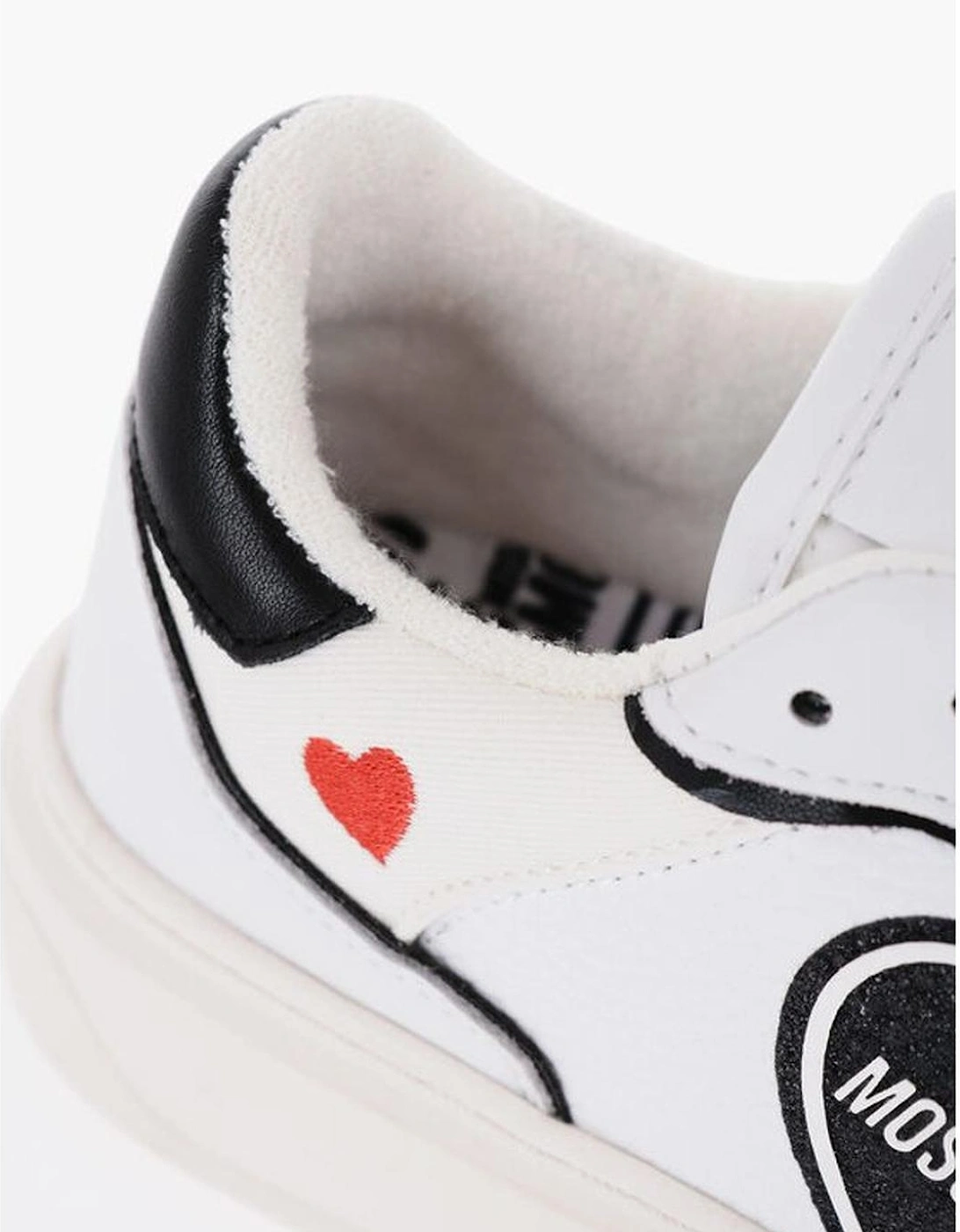 Leather & Canvas Lace-Up Sneakers with Rubber Sole Women - Black And