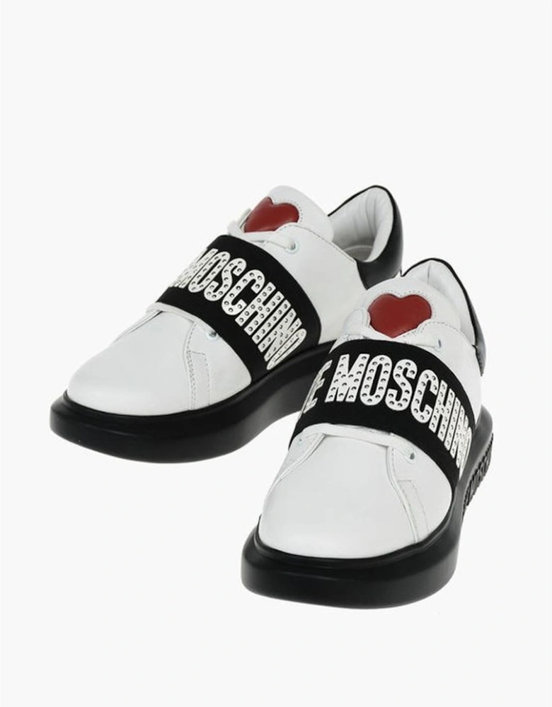 Lace-up Leather Sneakers with Studded Detailing Women - Black And