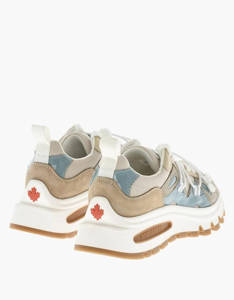 Leather Lace-Up Sneakers with Rubber Sole Women - Brown