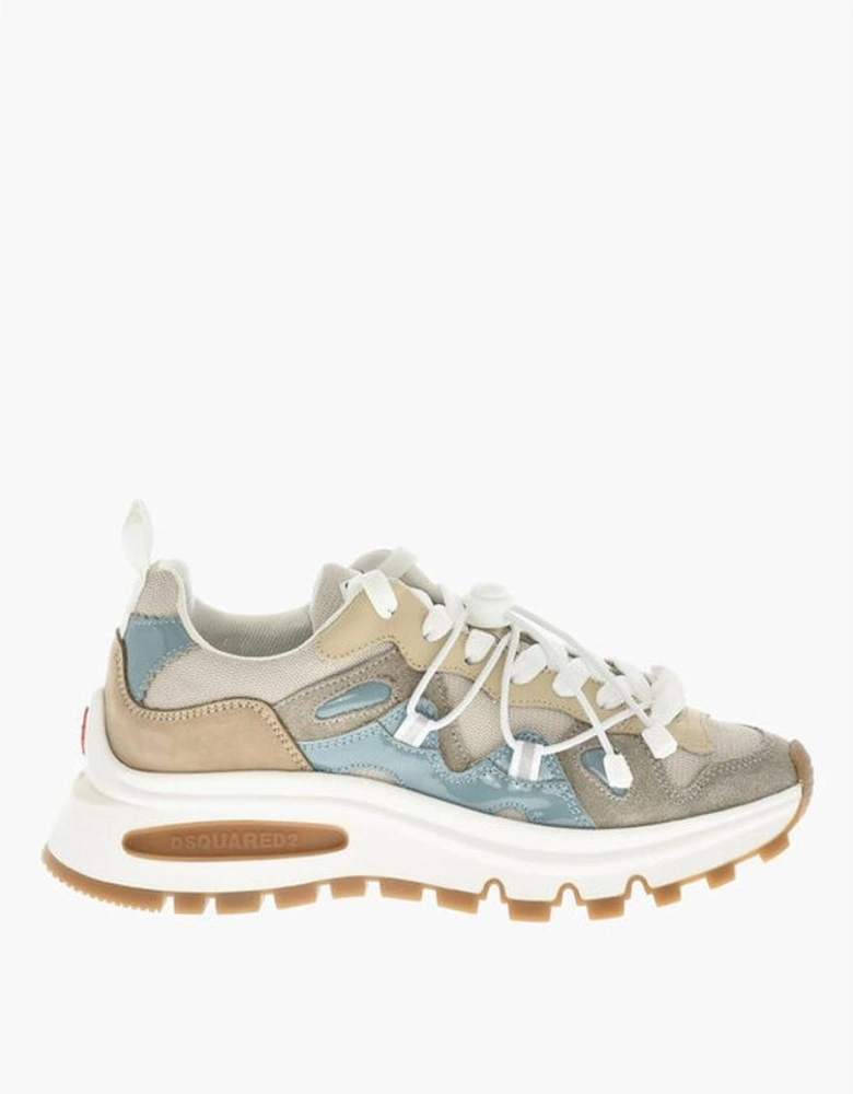 Leather Lace-Up Sneakers with Rubber Sole Women - Brown