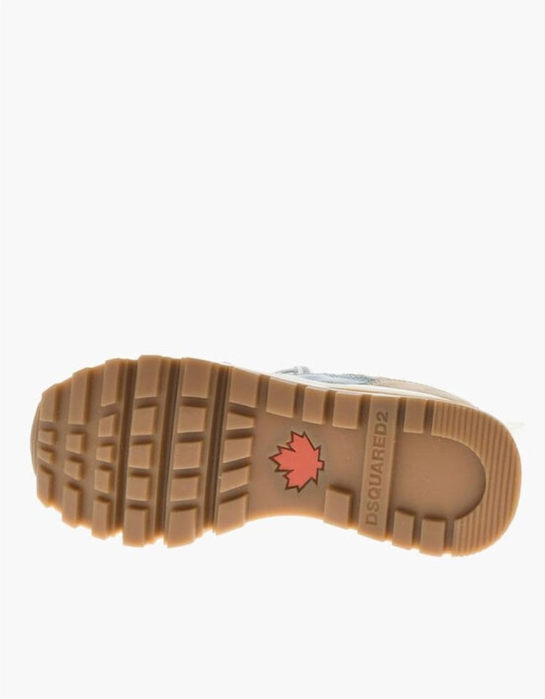 Leather Lace-Up Sneakers with Rubber Sole Women - Brown