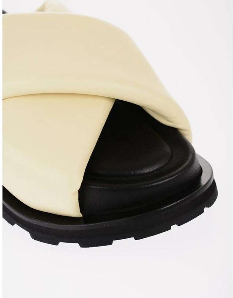 Leather Rubber Sole Women’s Shoes - Yellow Sandals