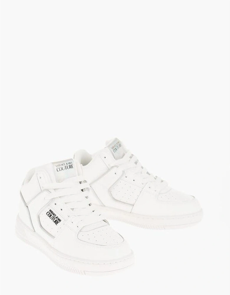 Leather Lace-up Sneakers with Logo Detailing Women - White